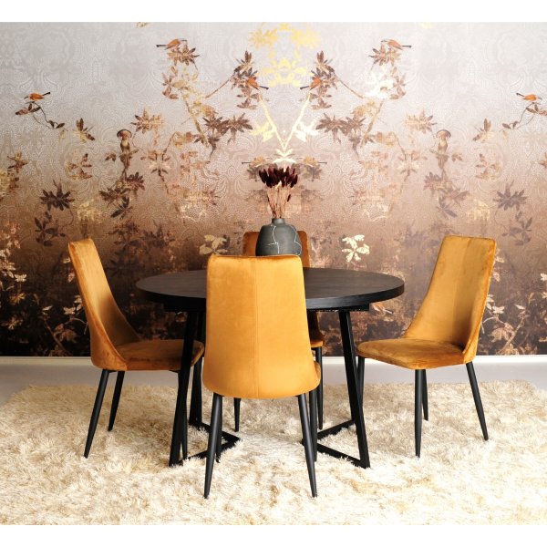 Table  manger Wendi 120-165 x 120 cm - Bote noire