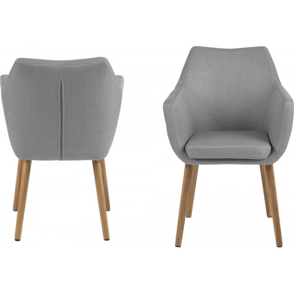 Nora fauteuil - Grijs/eiken