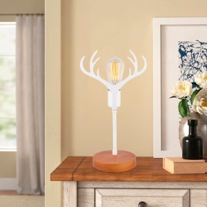 Antler bordslampa - Valnt/vit