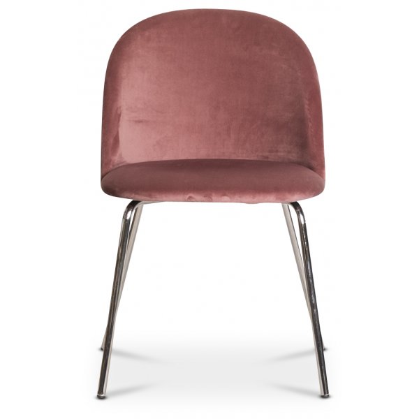 Giovani velvet stol - Rosa (Sammet) / Krom