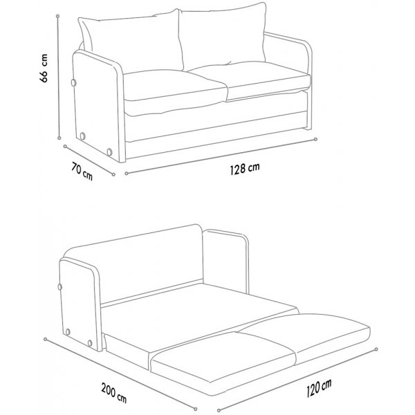 Saga 2-sits bäddsoffa - Mörkgrå Saga 2-sits bäddsoffa - Mörkgrå