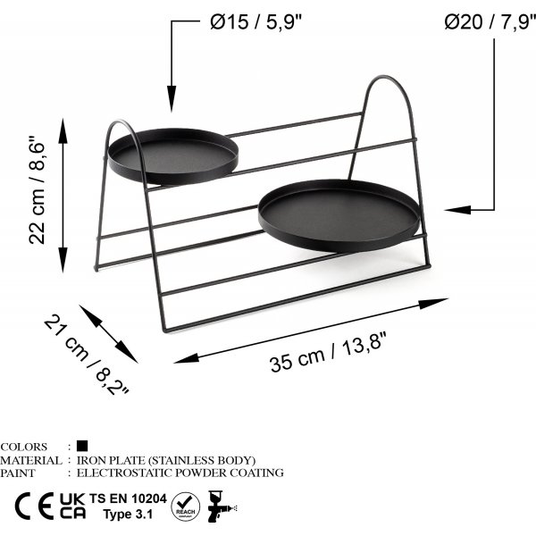 Assiette dcorative Plato 13 - Noir