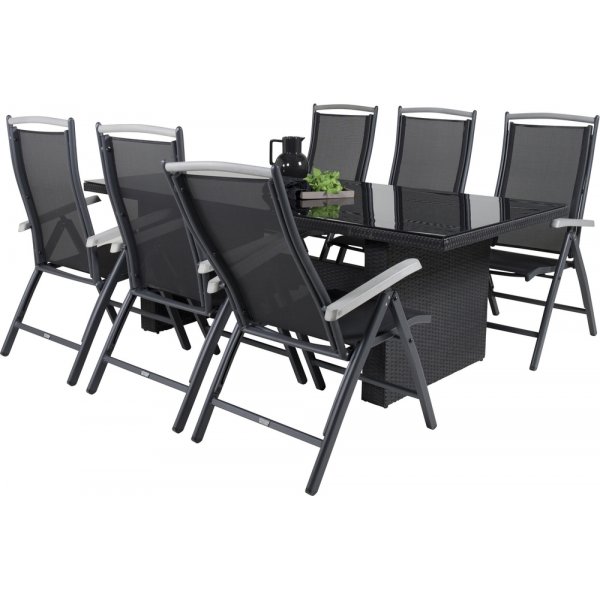 Padova utematgrupp med 6 st Albany stolar - Svart