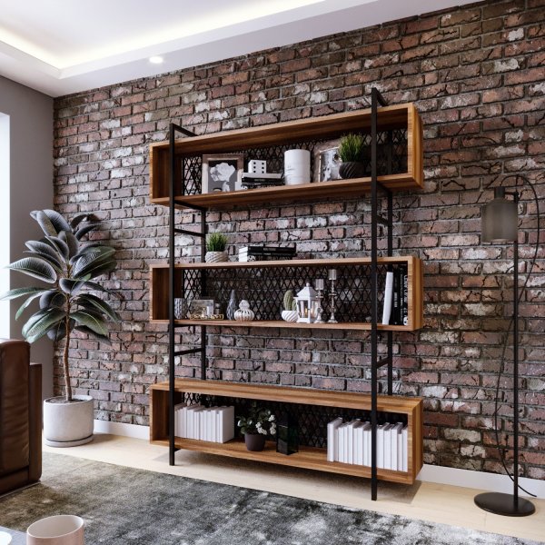 Araf bokhylla 140 cm - Valnt