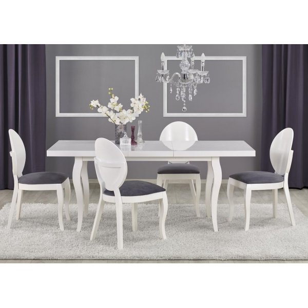 Table  manger extensible Lorens 160-240 cm - Blanc Haute Brillance