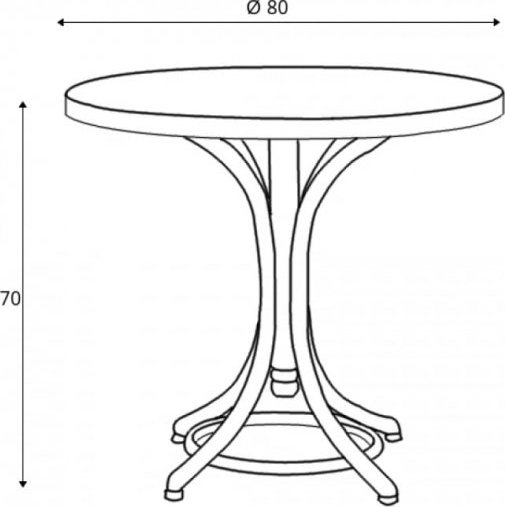 Table  manger Pampas 80 cm - Toutes les couleurs