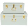 Matteus vintage Koffert set - Ljusgr / Mssing + Textilskydd fr mbler