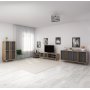 Rilla mediabank 150 cm - Antraciet/eiken