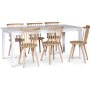 Sandhamn matgrupp; 180x95 cm bord med 6 st Castor pinnstolar