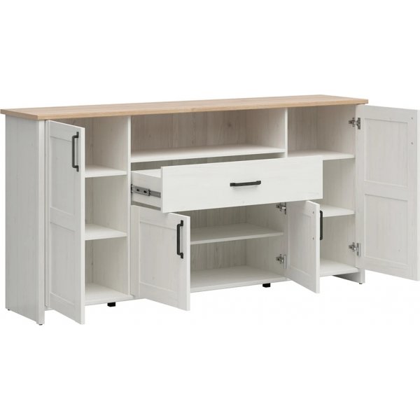 Buffet Loksa 194 cm - Pin blanc/chêne Buffet Loksa 194 cm - Pin blanc/chêne