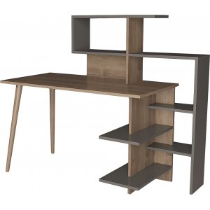 Uzay bureau 141,8x60 cm - Antraciet/walnoot