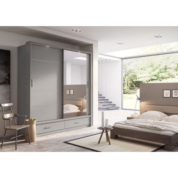 Armoire Mervyn L200 cm - Gris Armoire Mervyn L200 cm - Gris