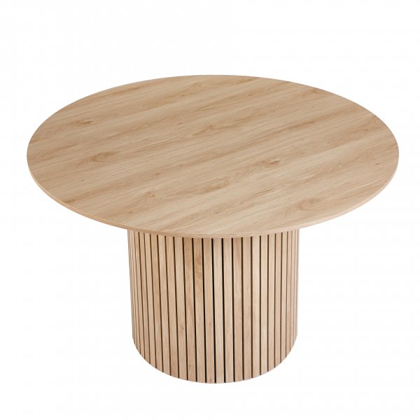 Ludvig matbord 120 cm i ek med 4st Brandon karmstol i svart med repsits