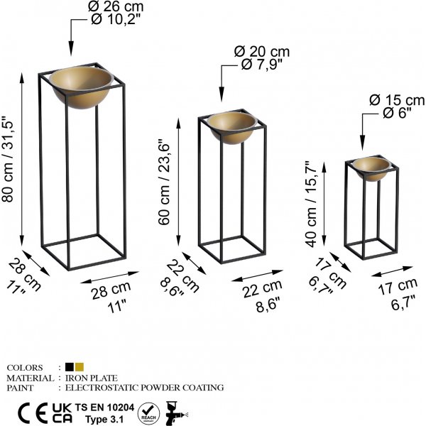 Pot Plato 19 - Noir/or Pot Plato 19 - Noir/or