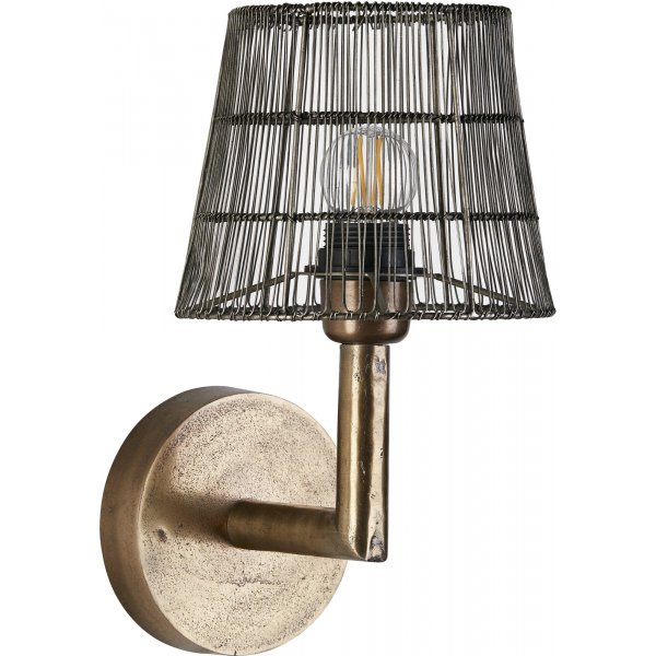 Columbus wandlamp - Rustiek messing - 22 cm