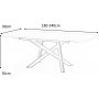 Errol eettafel 180-240 x 90 cm - Eiken/zwart