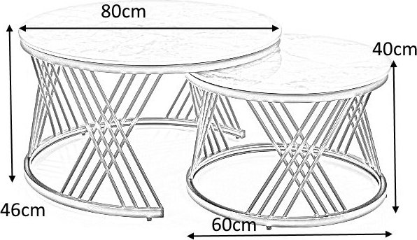 Table basse Flamingo 60 cm - Marbre gris/noir