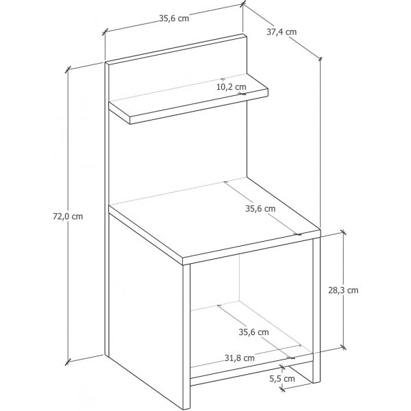 Vidora nachtkastje - Wit