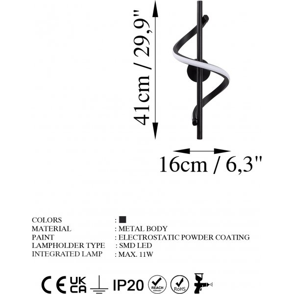 Makena wandlamp - Zwart