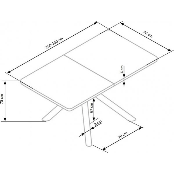 Table à manger Tapper 160-200 x 90 cm - Chêne/noir Table à manger Tapper 160-200 x 90 cm - Chêne/noir