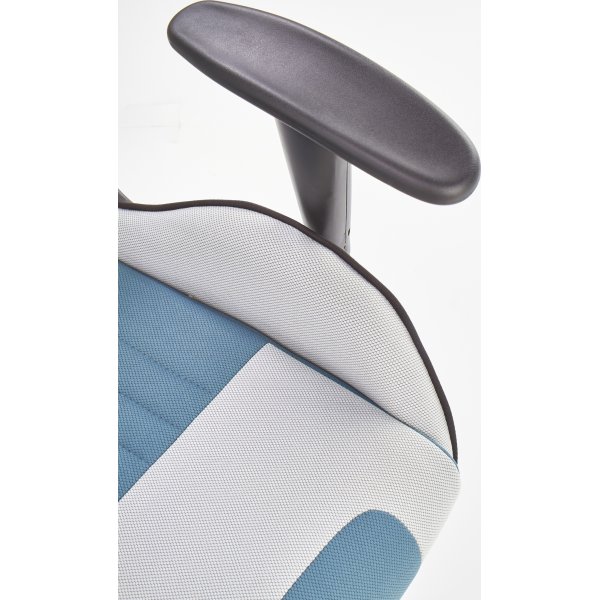 Chaise de bureau / chaise de jeu Sabella - Bleu/blanc