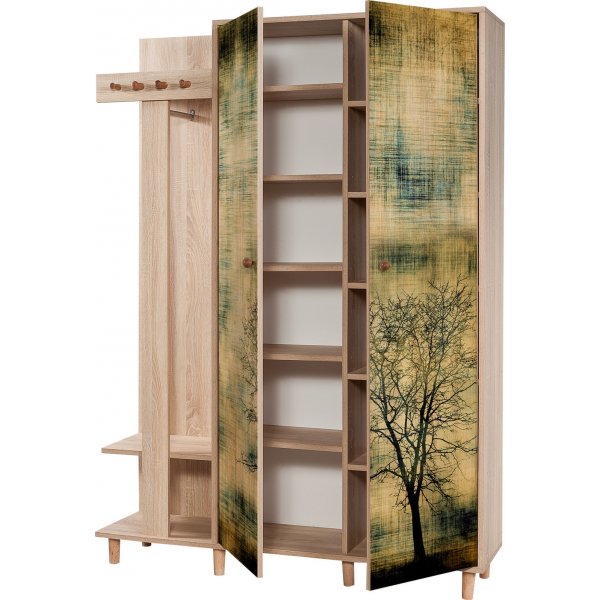 Meuble d\\\'entrée Garmanto 135 cm - Chêne Sonoma/image Meuble d\\\'entrée Garmanto 135 cm - Chêne Sonoma/image