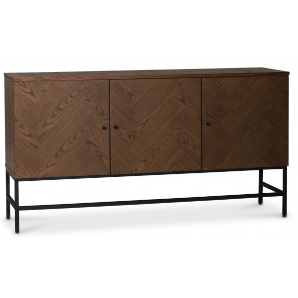 Edge dressoir - Bruingebeitst visgraat + Meubelpoten