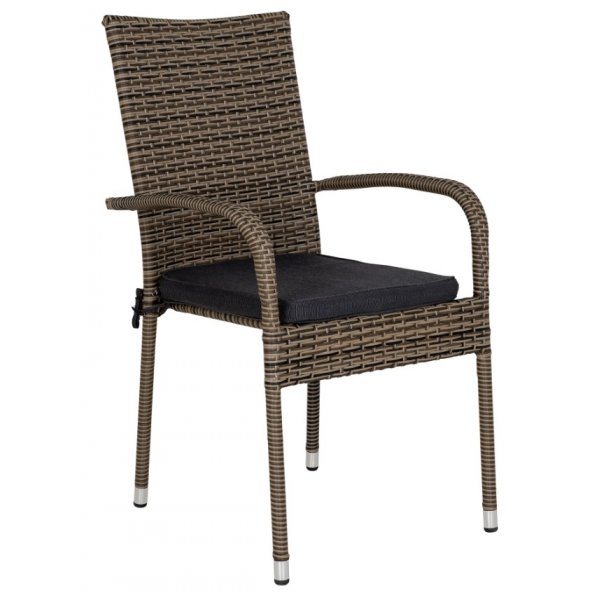 Chaise de salle à manger d\\\'extérieur Portland - Cube en rotin/gris Chaise de salle à manger d\\\'extérieur Portland - Cube en rotin/gris