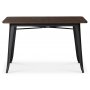 France metallbord 120x80 cm - Svart / Brunt tr