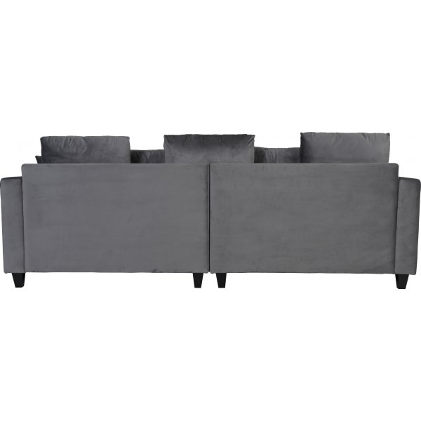 Soffa 250 cm bred mörkgrå sammet 114 cm djup Soffa 250 cm bred mörkgrå sammet 114 cm djup