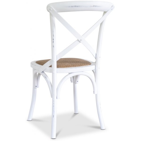 Gaston vit stol med rottingsits + Möbeltassar Gaston vit stol med rottingsits + Möbeltassar