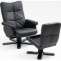 Duva reclinerfåtölj med fotpall i svart PU Duva reclinerfåtölj med fotpall i svart PU