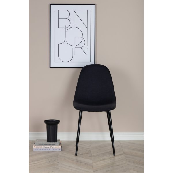 Chaise de salle à manger Bridge - Tissu noir Chaise de salle à manger Bridge - Tissu noir