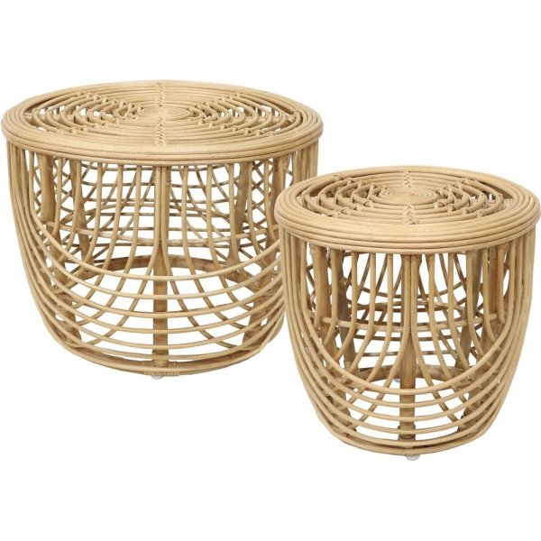 Heden soffbord set 60/40 cm - Rotting/natur + Textilskydd fr mbler
