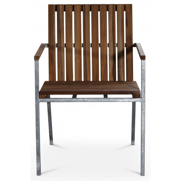 Alva utestol i galvaniserat stål och teak + Textilrengöring för möbler Alva utestol i galvaniserat stål och teak + Textilrengöring för möbler