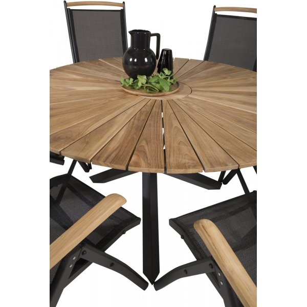 Mexico utematgrupp med 6 st Panama stolar - Svart/Natur Mexico utematgrupp med 6 st Panama stolar - Svart/Natur