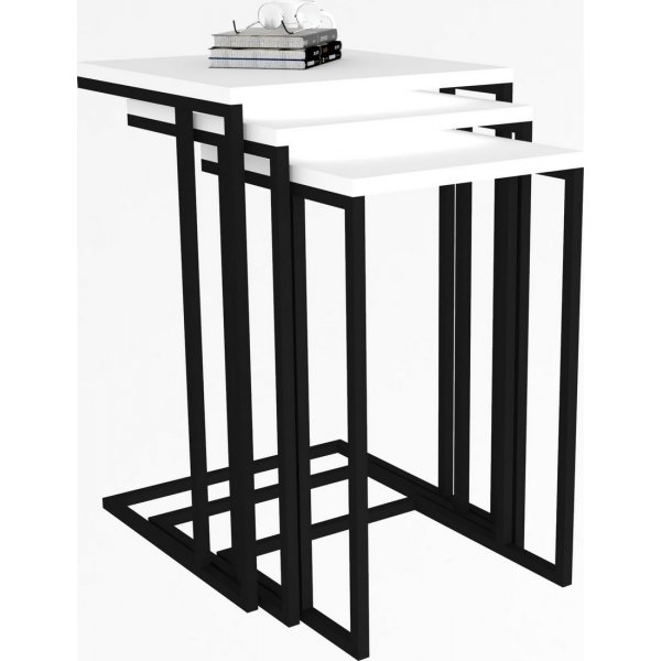Table de pari Vendela 32x32 | 36x36 | 40x40 cm - Blanc/noir Table de pari Vendela 32x32 | 36x36 | 40x40 cm - Blanc/noir