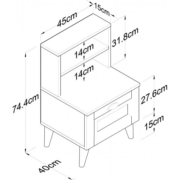 Bod nachtkastje - Wit