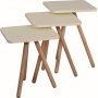 Driedubbel gedekte tafel 34 x 34 cm - Creme