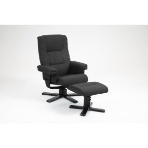 Fauteuil inclinable Oslo avec tabouret - Cortina noir