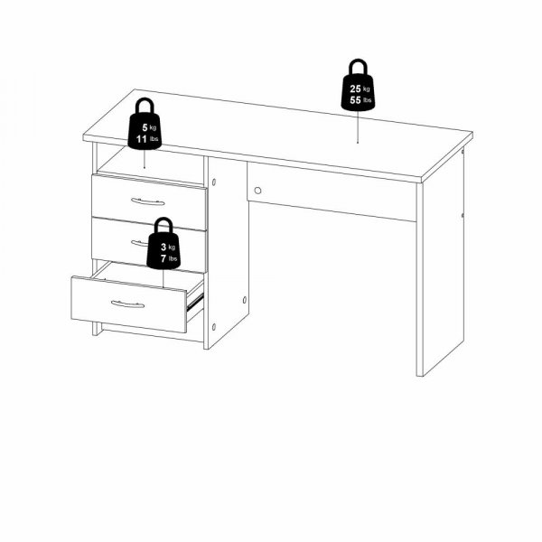 Bureau Function Plus 120,1 x 48,1 x 72,6 cm - Chne