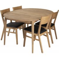 Alborg matgrupp inkl. 4 st Mora stolar - Ek/Svart PU Alborg matgrupp inkl. 4 st Mora stolar - Ek/Svart PU