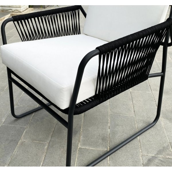 Sandhamn loungstol - Svart / Vit Sandhamn loungstol - Svart / Vit