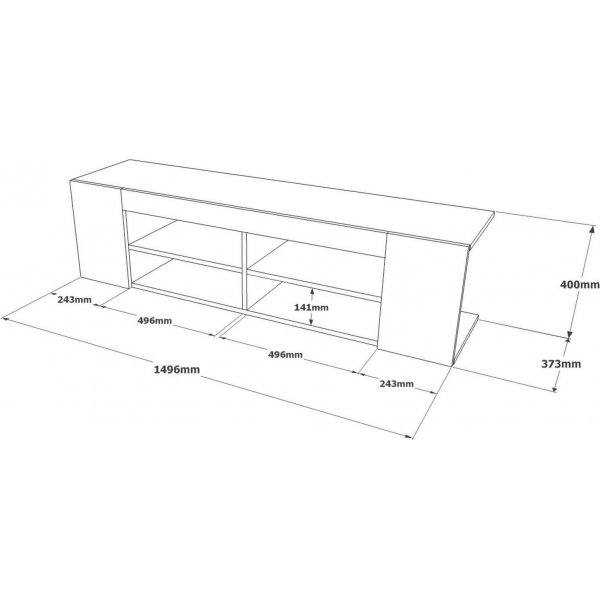Luvio TV-bänk 13 - Ek/silver Luvio TV-bänk 13 - Ek/silver