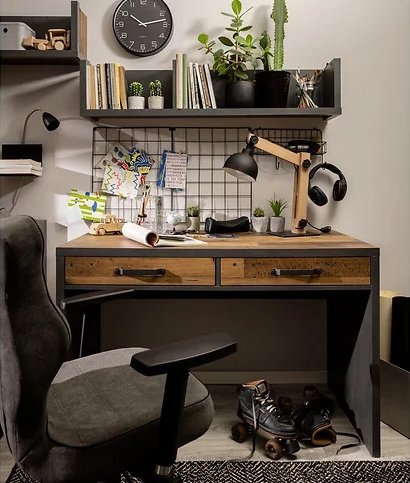 Weston skrivbord 120 x 60 cm - Vintage furu/gr