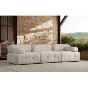 Soffa i beige sammet 315 cm Soffa i beige sammet 315 cm