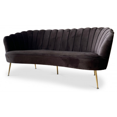 Snckan 3-sits soffa - Brun sammet / Mssing