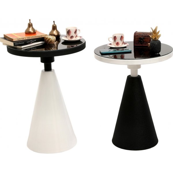 Chalice sidobord set 50/55 cm - Svart/vit Chalice sidobord set 50/55 cm - Svart/vit