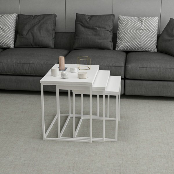 Table Evia 45/50/55 x 36/38/40 cm - Blanc Table Evia 45/50/55 x 36/38/40 cm - Blanc