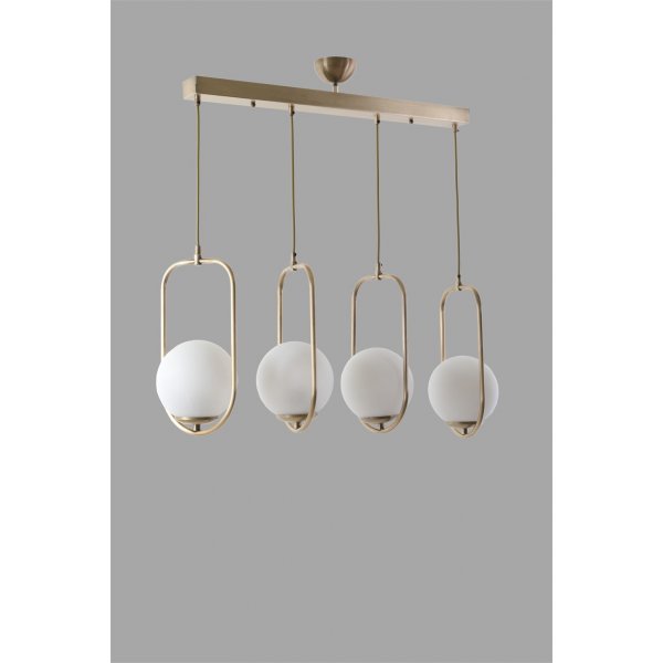 Plafonnier Helper 4B - Blanc/cuivre